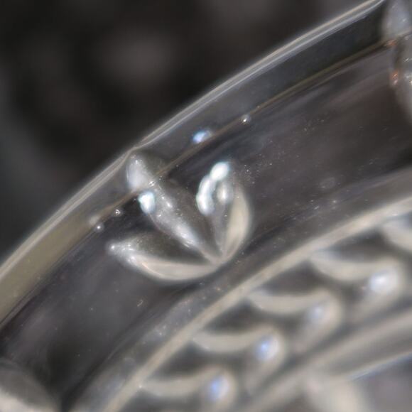 Crystal Candy Dish Pedestal heavy clear cut good condition NO lid ASTORIA - Picture 6 of 7